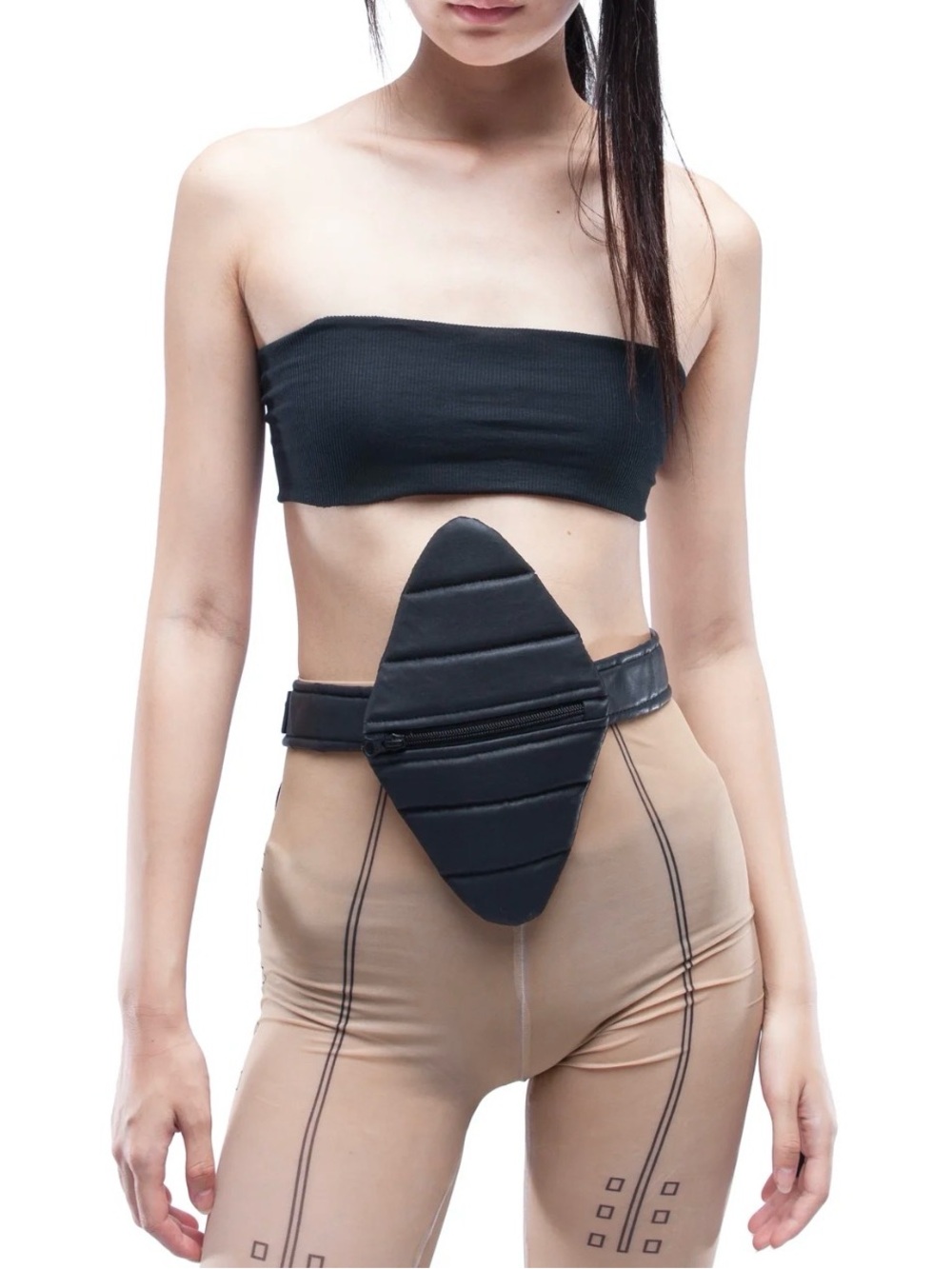 DEMOBAZA belt black stone fanny pack NWT